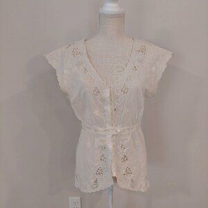 Floreat Anthropologie Lily of the Valley Blouse Top